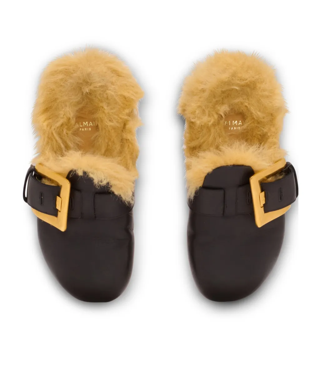 Faux Fur-Lined Mules