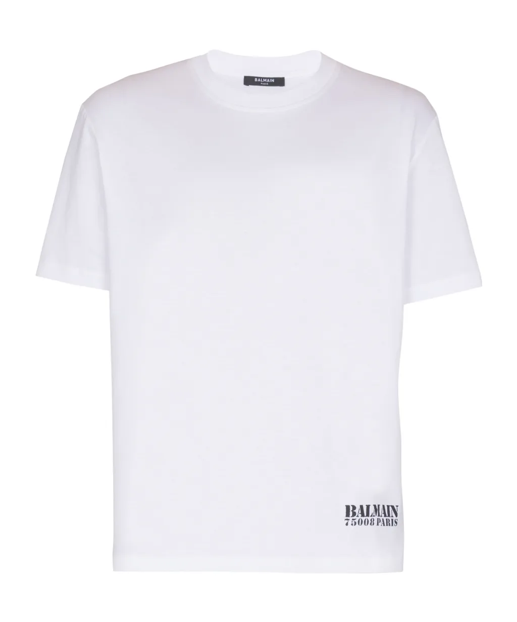 Small Balmain Stamp Printed T-Shirt