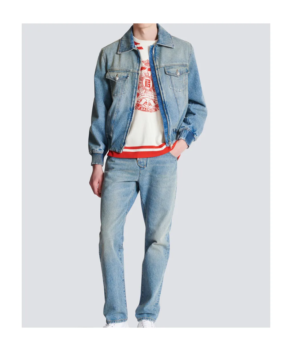 Cropped Lined Denim Jacket