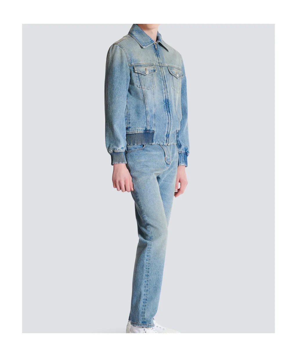 Cropped Lined Denim Jacket