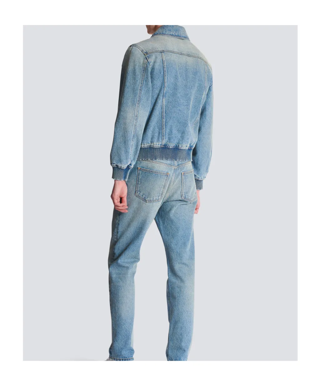 Cropped Lined Denim Jacket