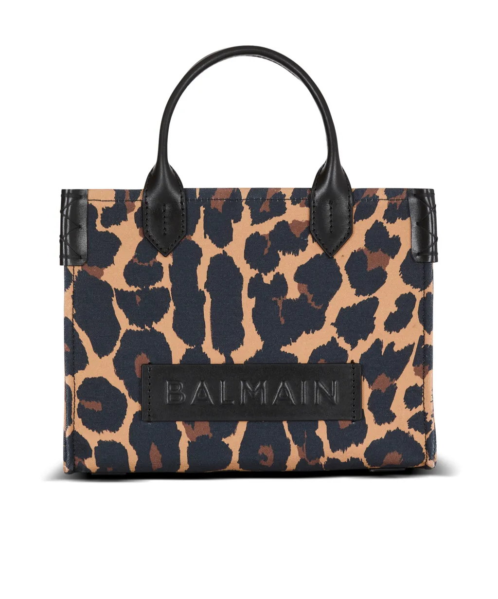 B-Army Small Leopard Print Canvas Tote Bag