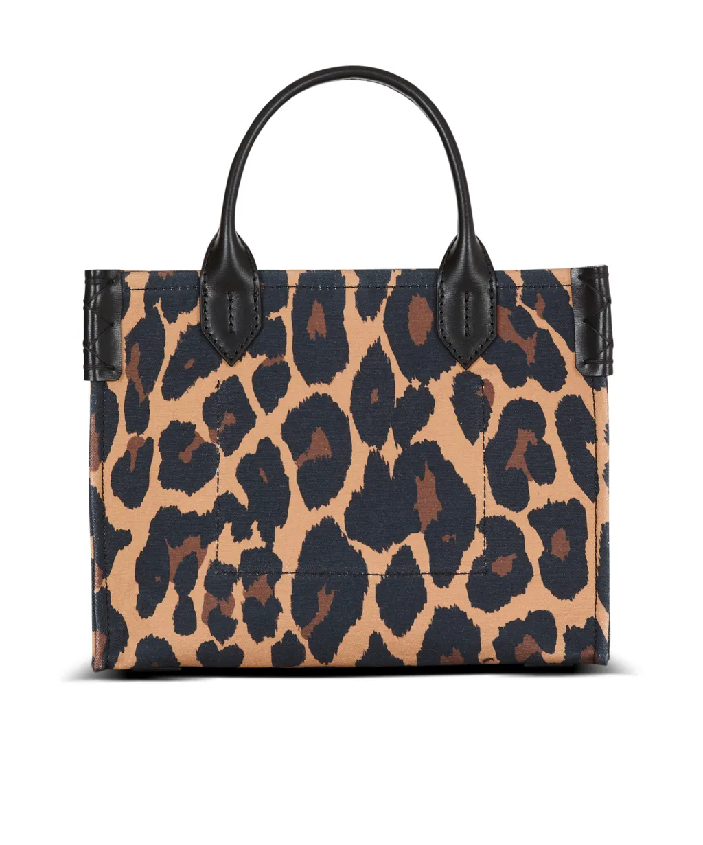 B-Army Small Leopard Print Canvas Tote Bag