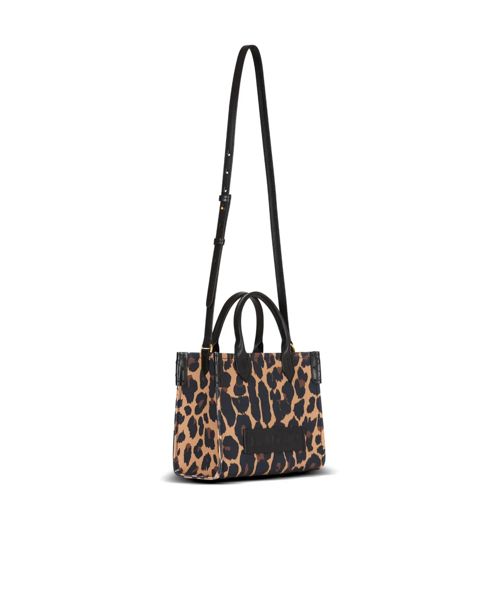 B-Army Small Leopard Print Canvas Tote Bag