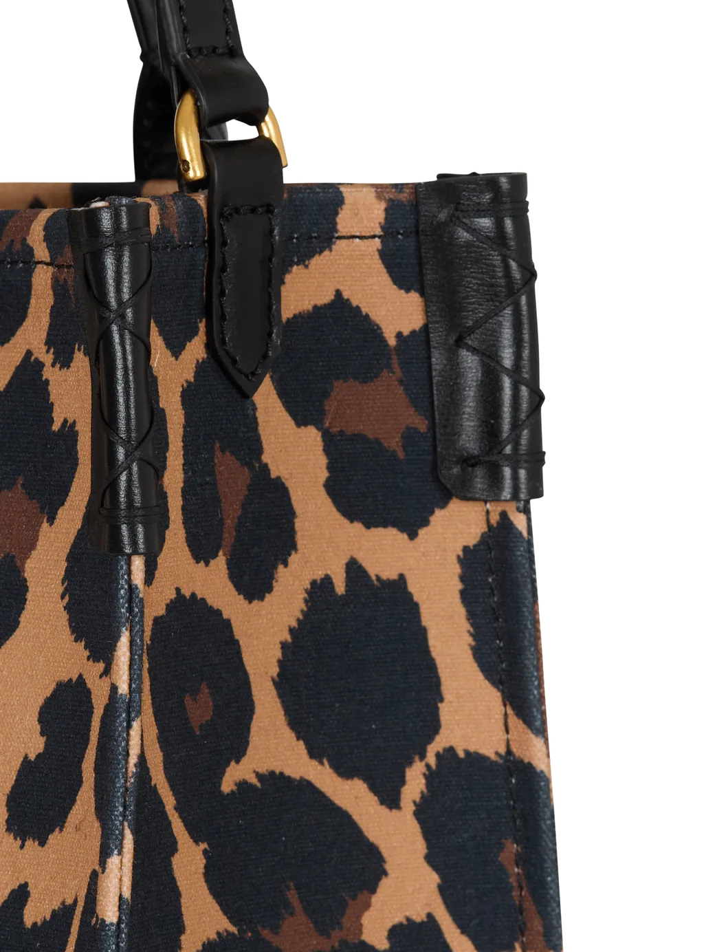 B-Army Small Leopard Print Canvas Tote Bag