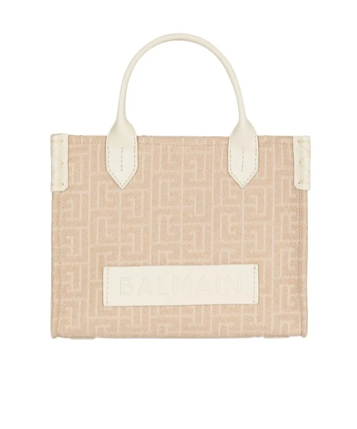 B-Army Small Monogrammed Canvas And Leather Tote Bag