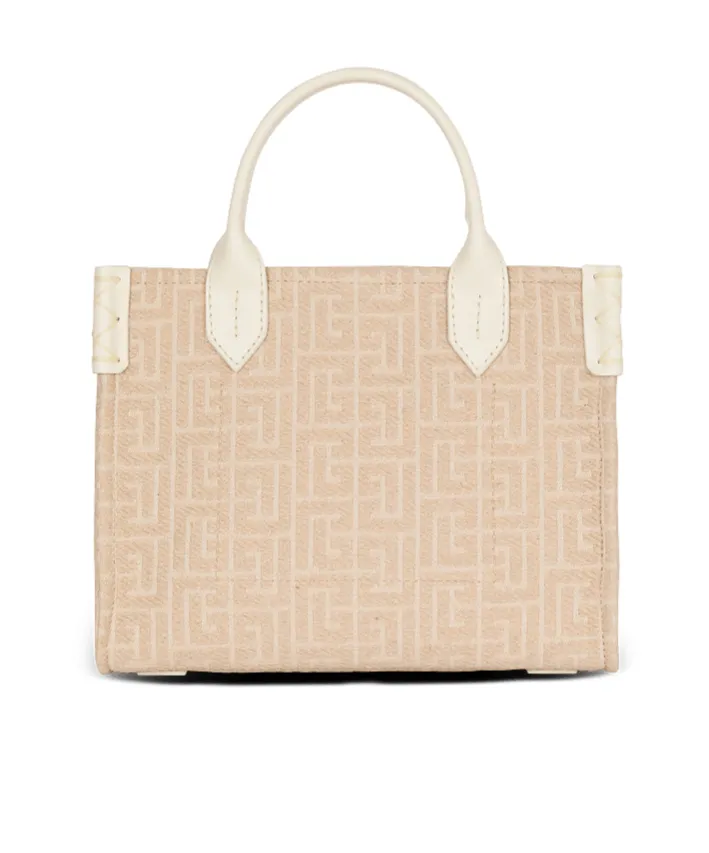 B-Army Small Monogrammed Canvas And Leather Tote Bag