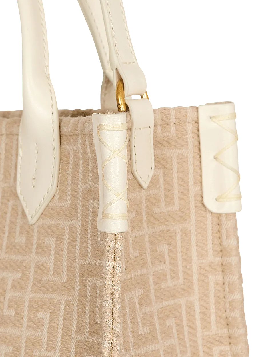 B-Army Small Monogrammed Canvas And Leather Tote Bag