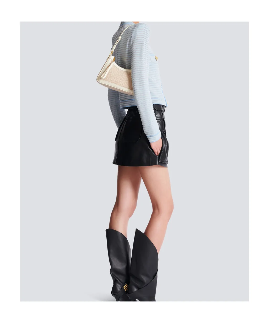 B-Army Shoulder Bag In Monogrammed Jacquard Canvas And Leather