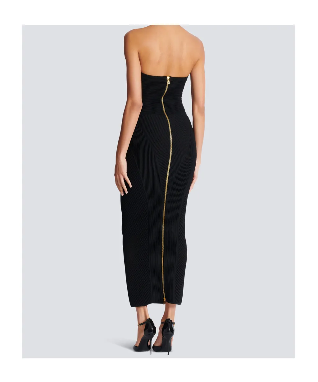 Long Strapless Knit Dress