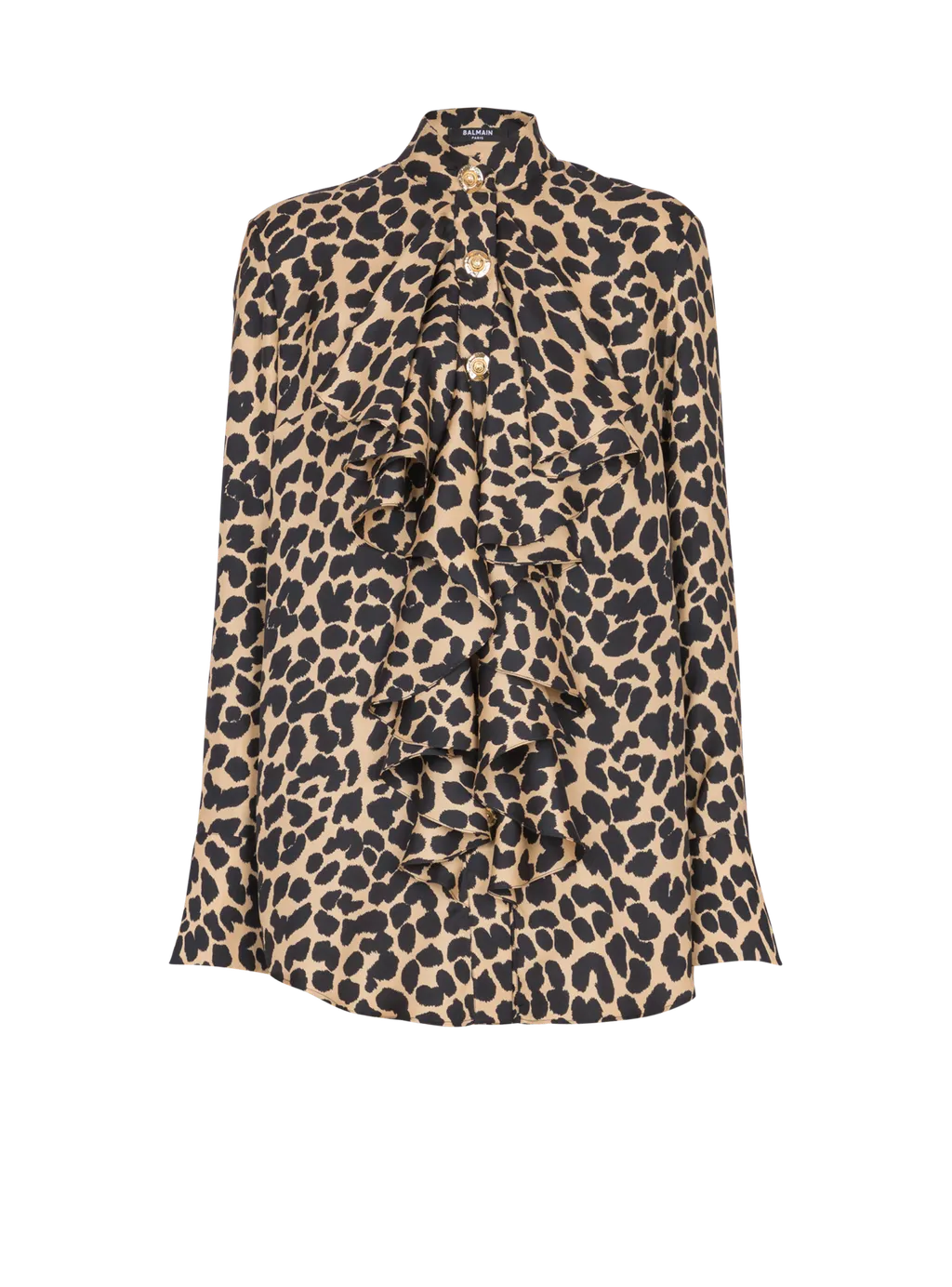 Leopard Print Ruffled Shirt