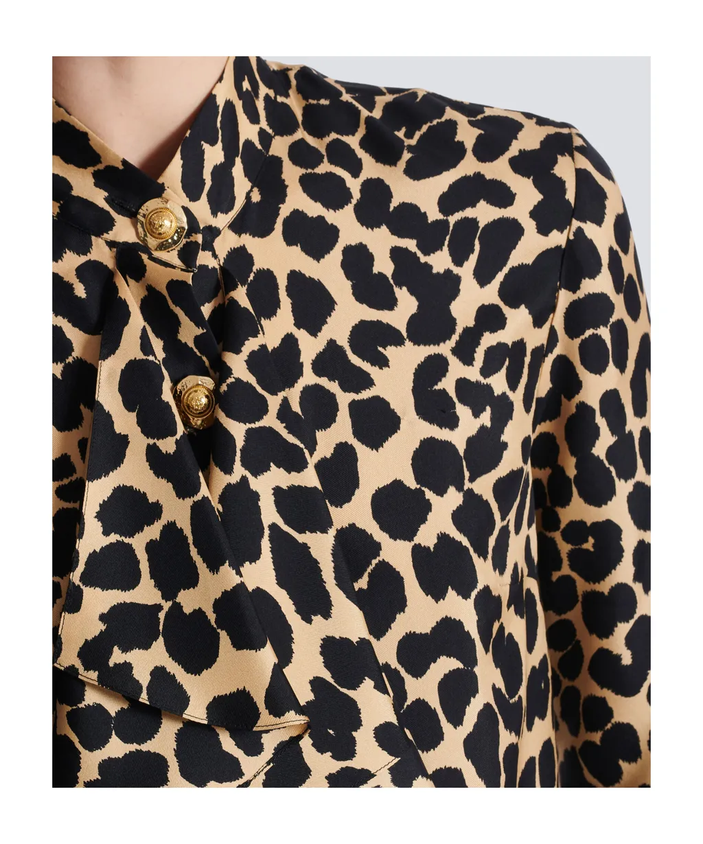 Leopard Print Ruffled Shirt