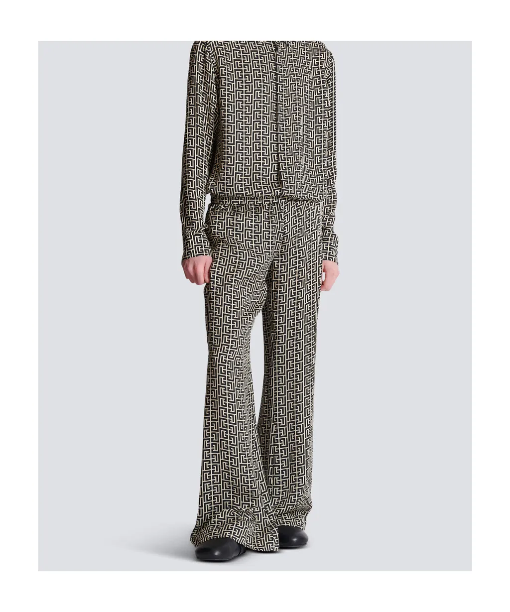 Monogrammed Flowing Trousers