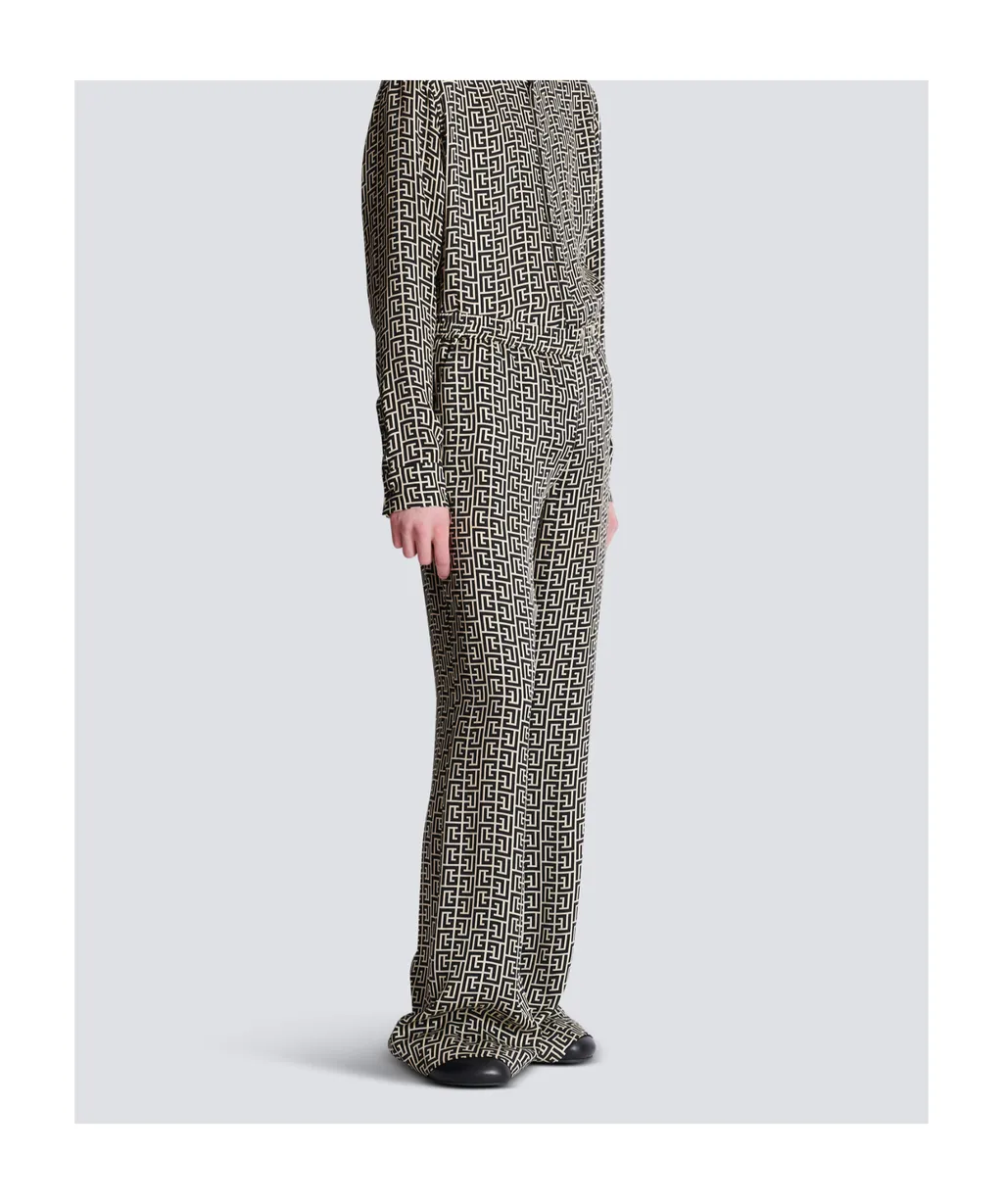 Monogrammed Flowing Trousers