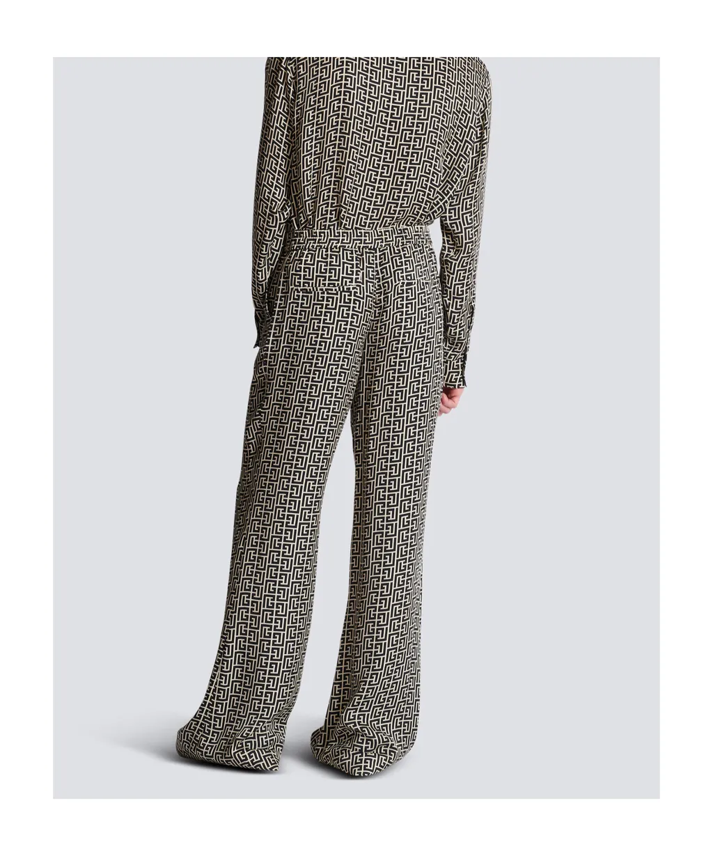 Monogrammed Flowing Trousers