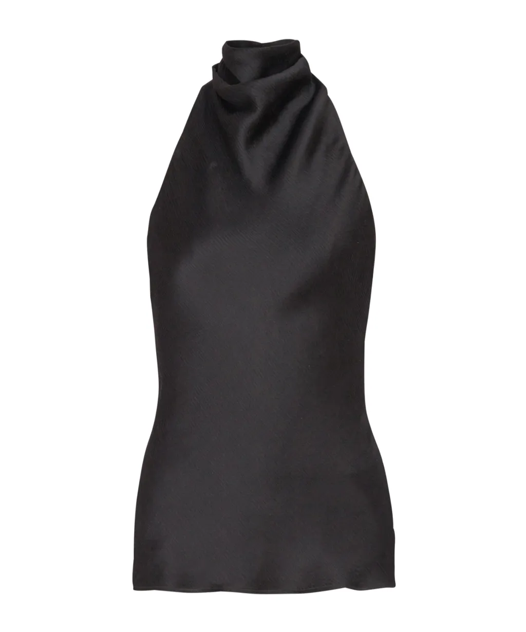 Backless Crepe Satin Top