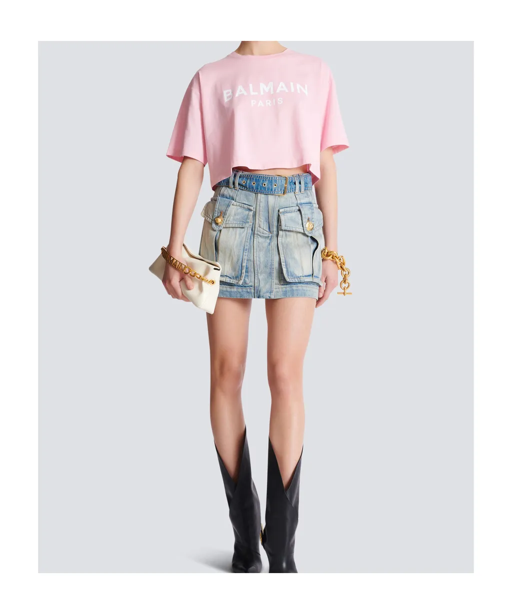 Logo Printed Cropped T-Shirt