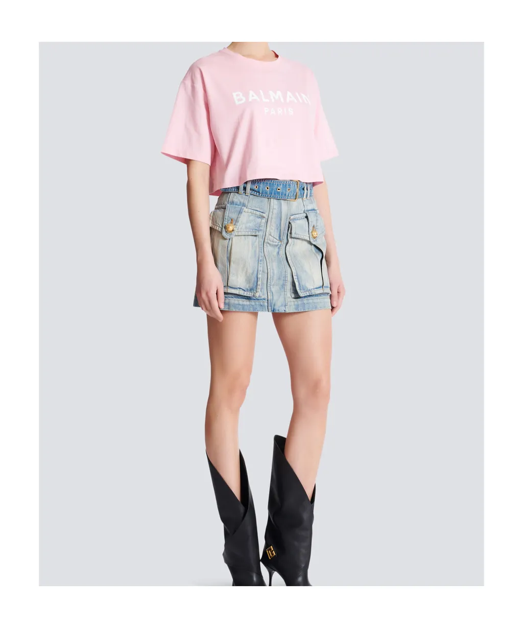 Logo Printed Cropped T-Shirt
