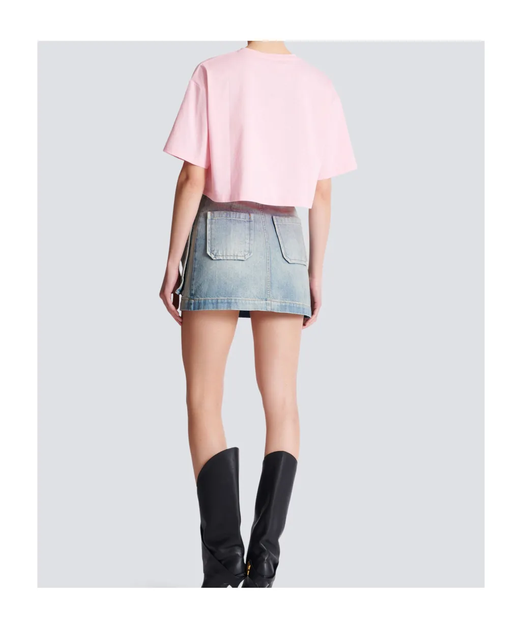 Logo Printed Cropped T-Shirt