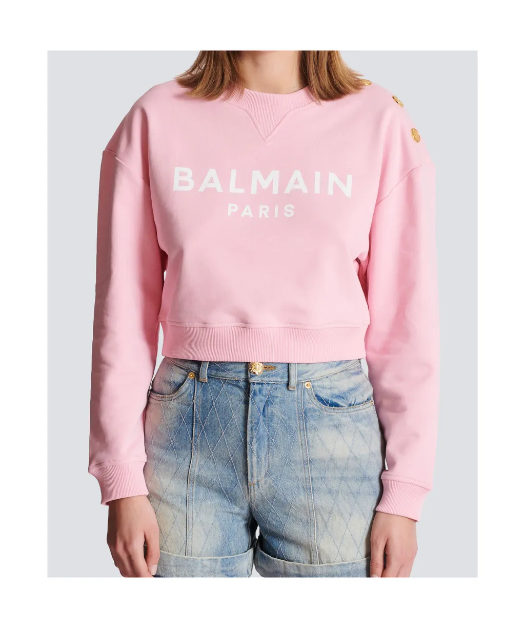 Logo Printed Cropped Sweatshirt