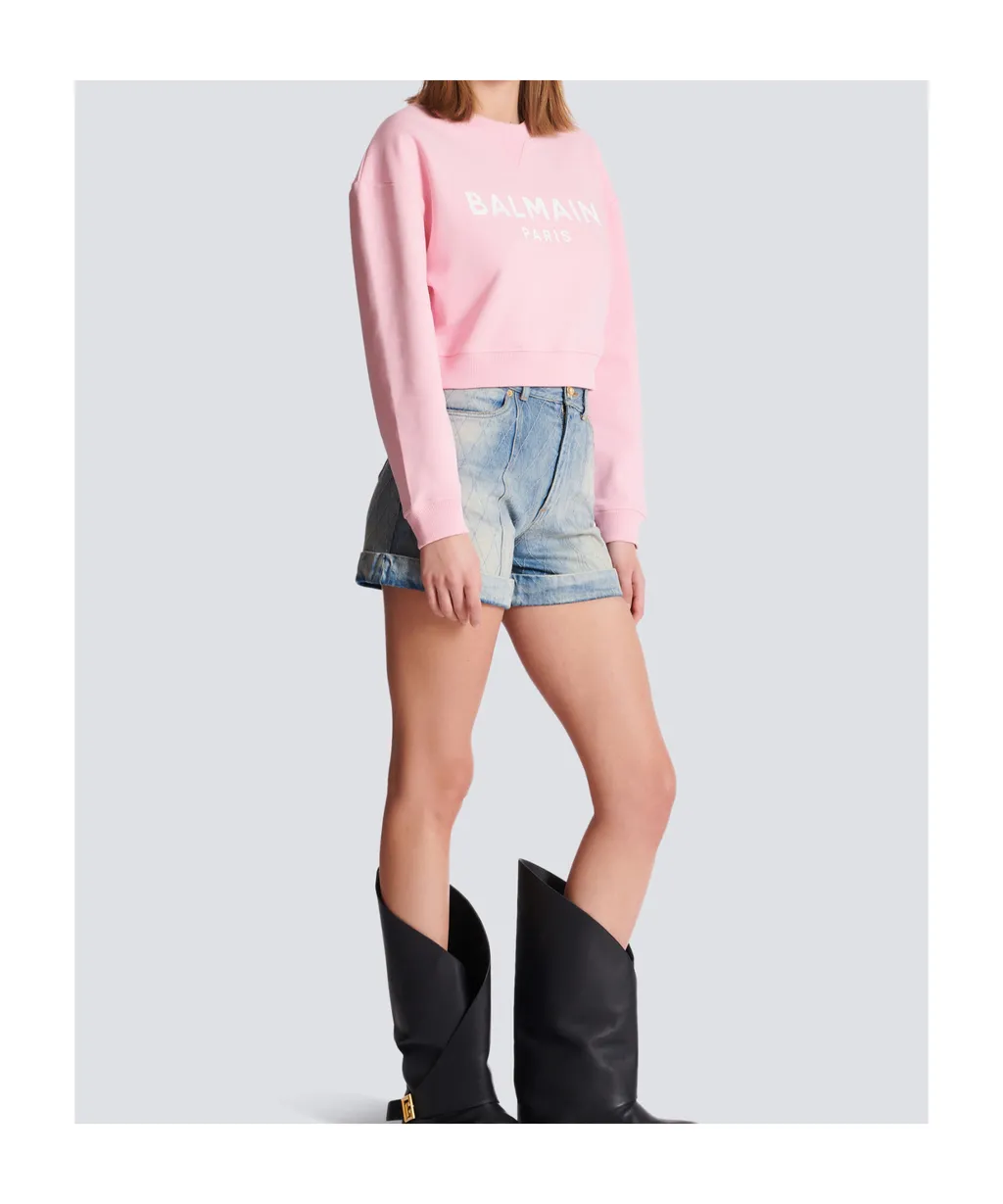 Logo Printed Cropped Sweatshirt