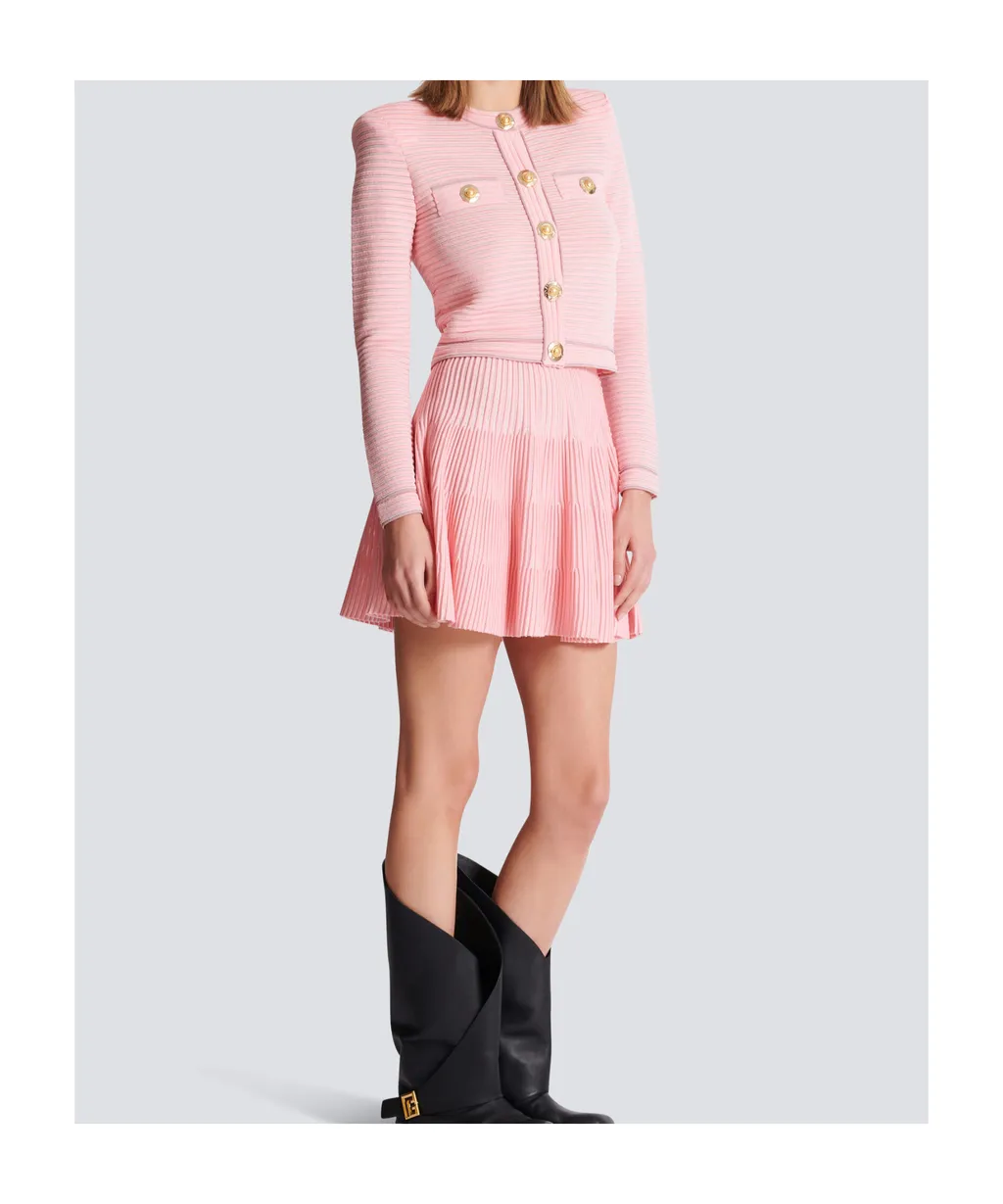 Long-Sleeved Textured Knit Cardigan