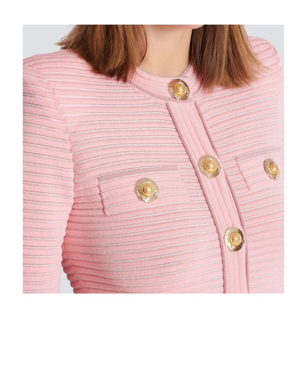Long-Sleeved Textured Knit Cardigan