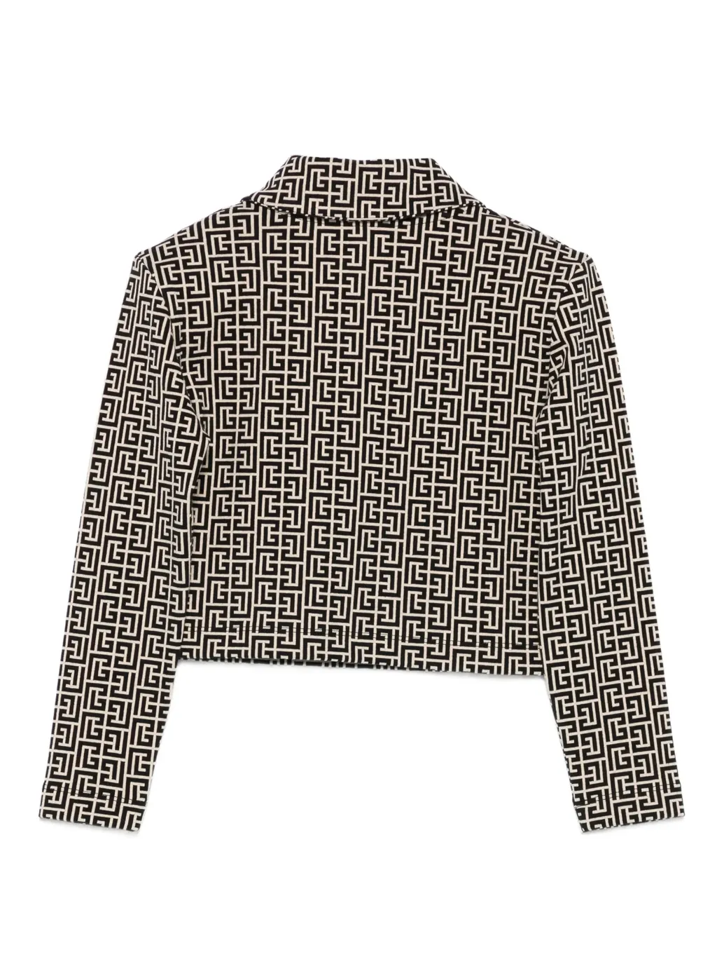Geometric-Print Buttoned Polo Top
