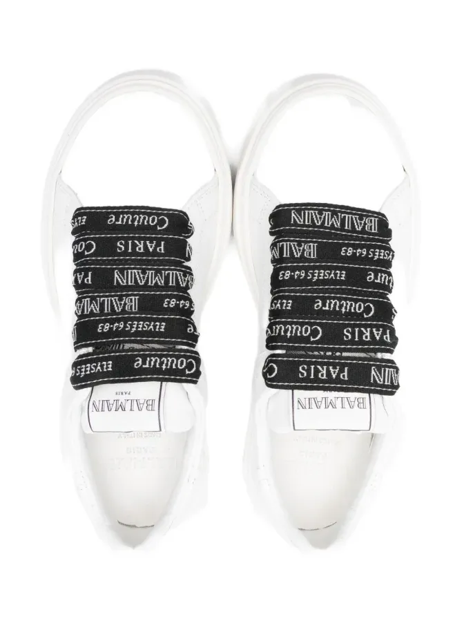Logo-Laces Leather Sneakers