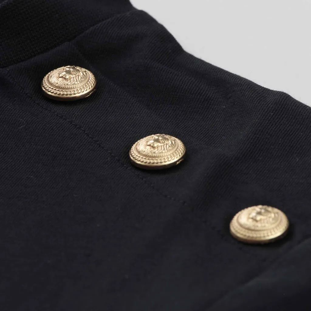 Button-Embellished Cotton T-Shirt