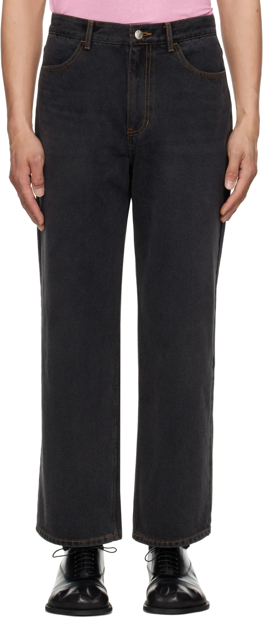 Denim Trousers With Belt Loops