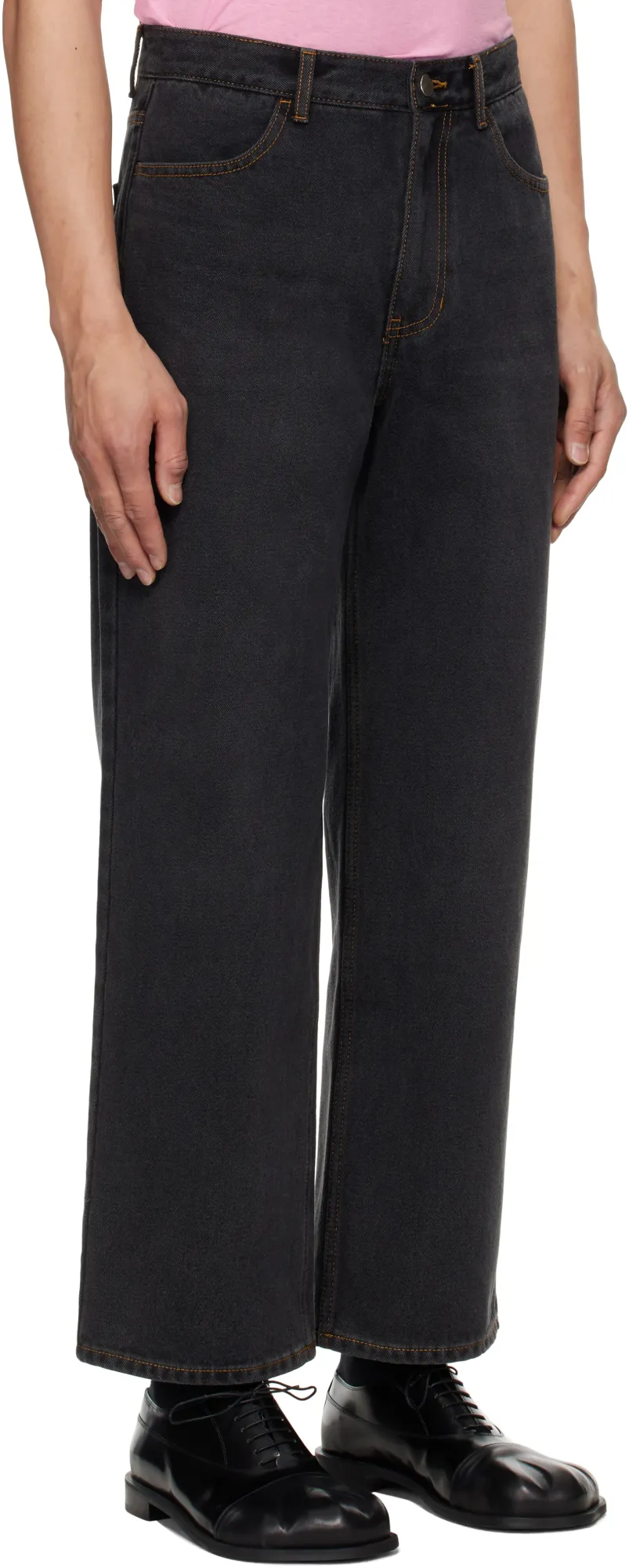 Denim Trousers With Belt Loops