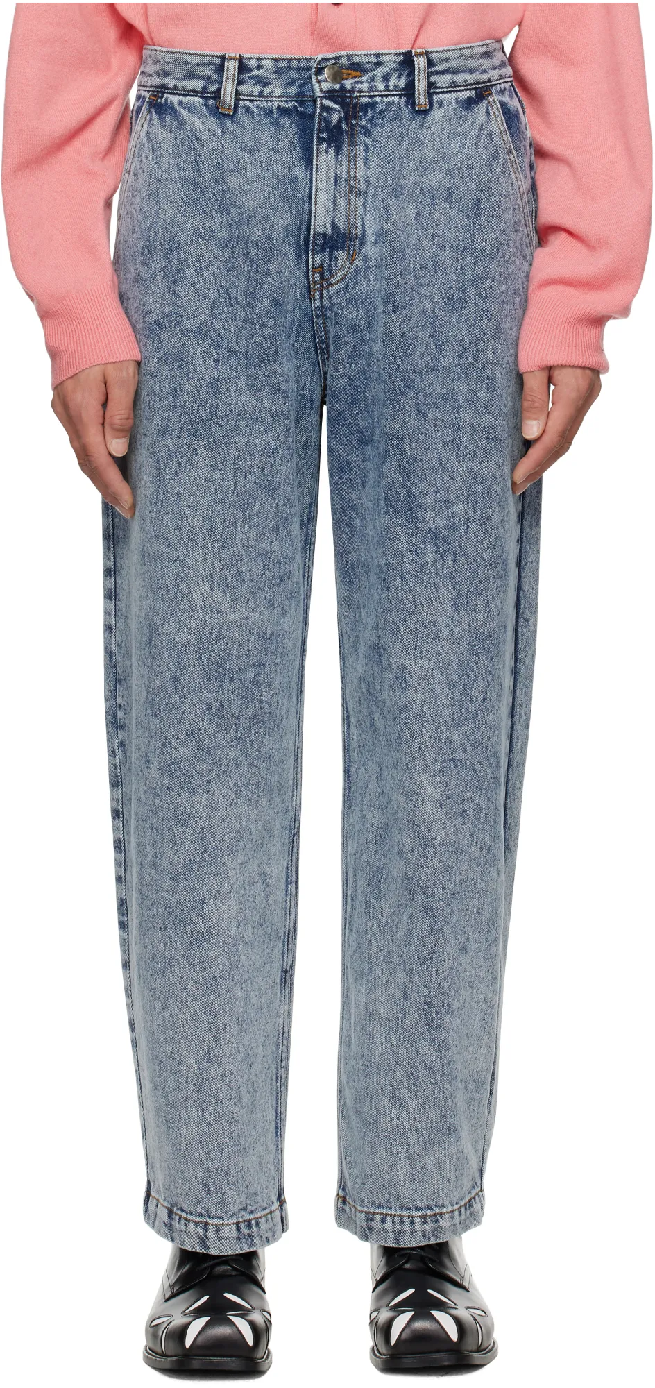 Denim Trousers With Belt Loops