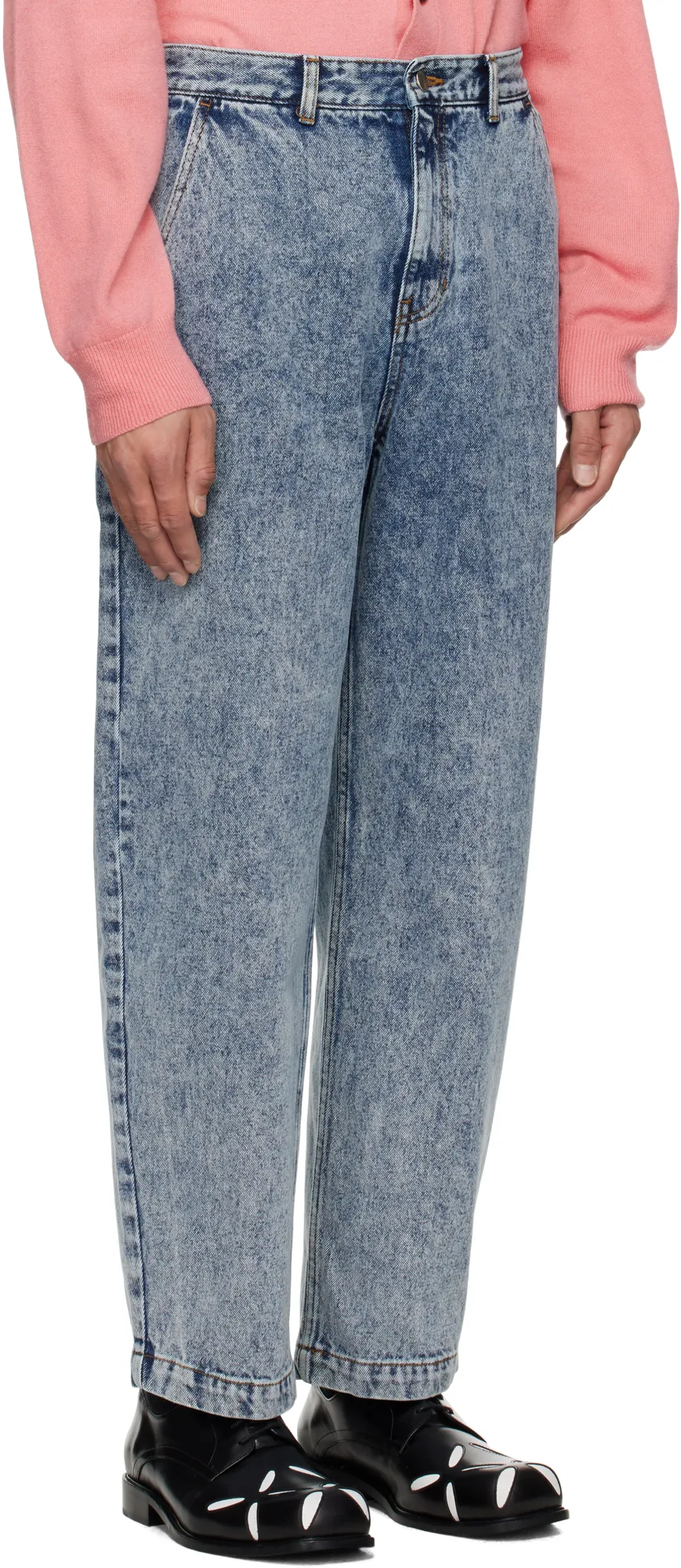 Denim Trousers With Belt Loops