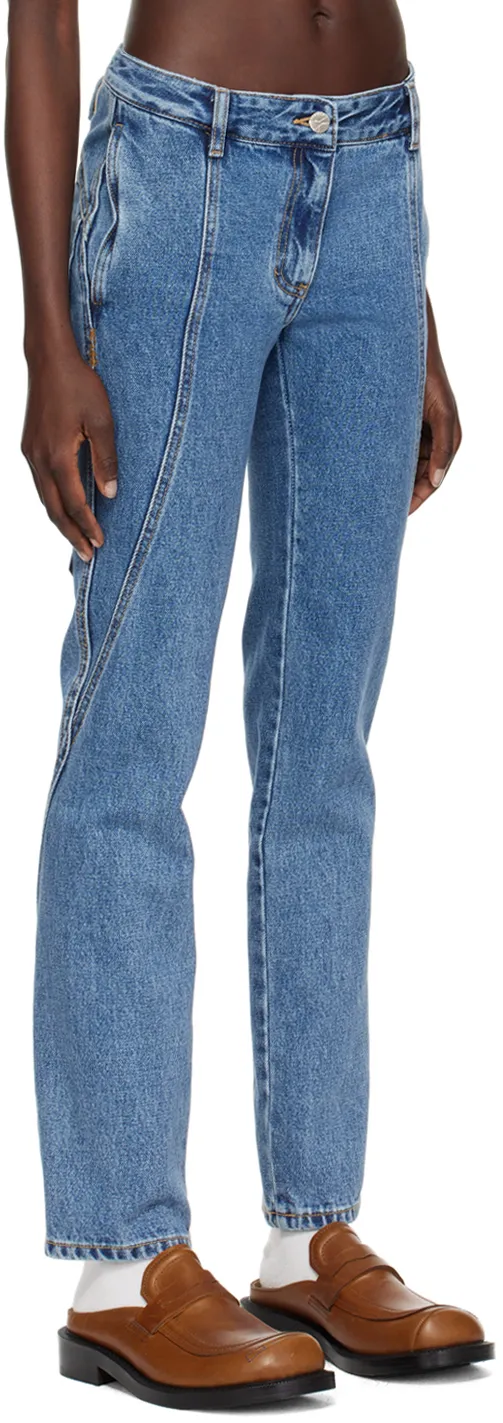 Stitched Belt-Loop Jeans