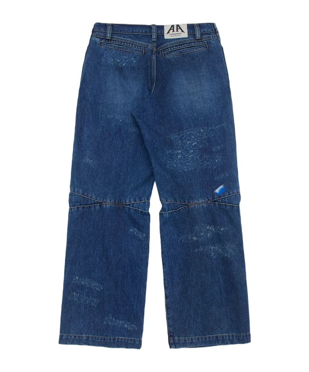 Imitation Wide-Legged Denim Trousers