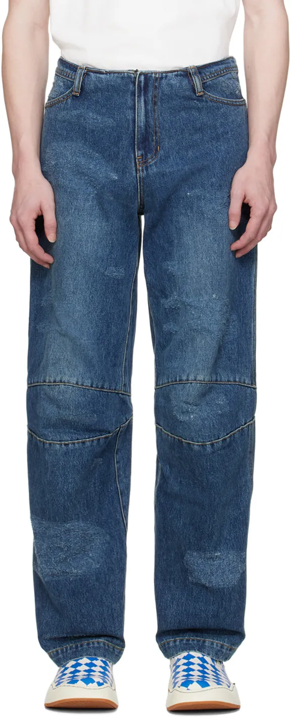 Imitation Wide-Legged Denim Trousers
