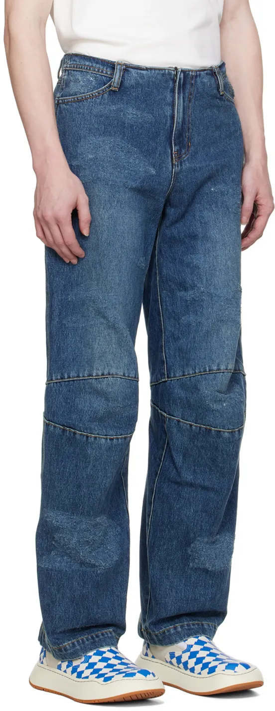 Imitation Wide-Legged Denim Trousers
