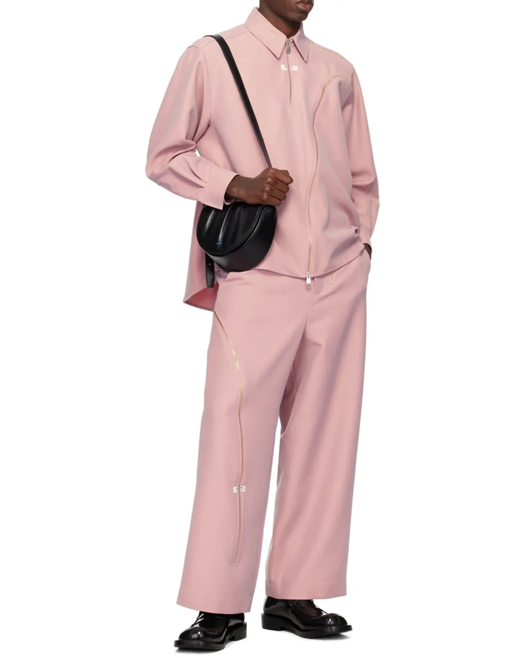 Belt Loop Zipper Casual Pants
