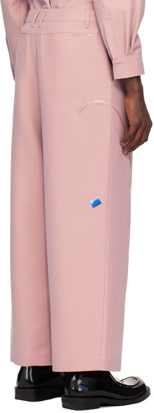 Belt Loop Zipper Casual Pants