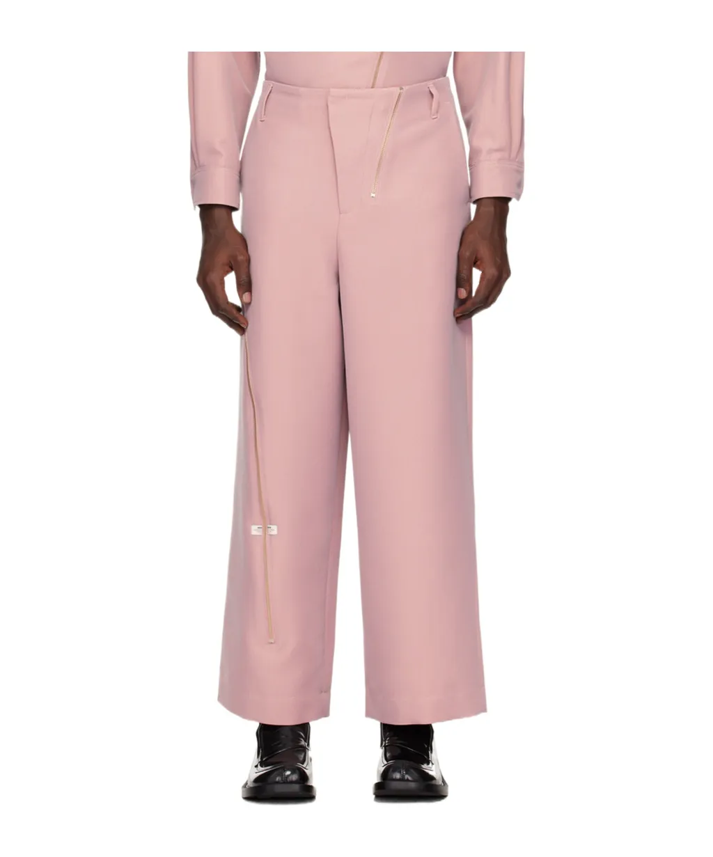 Belt Loop Zipper Casual Pants