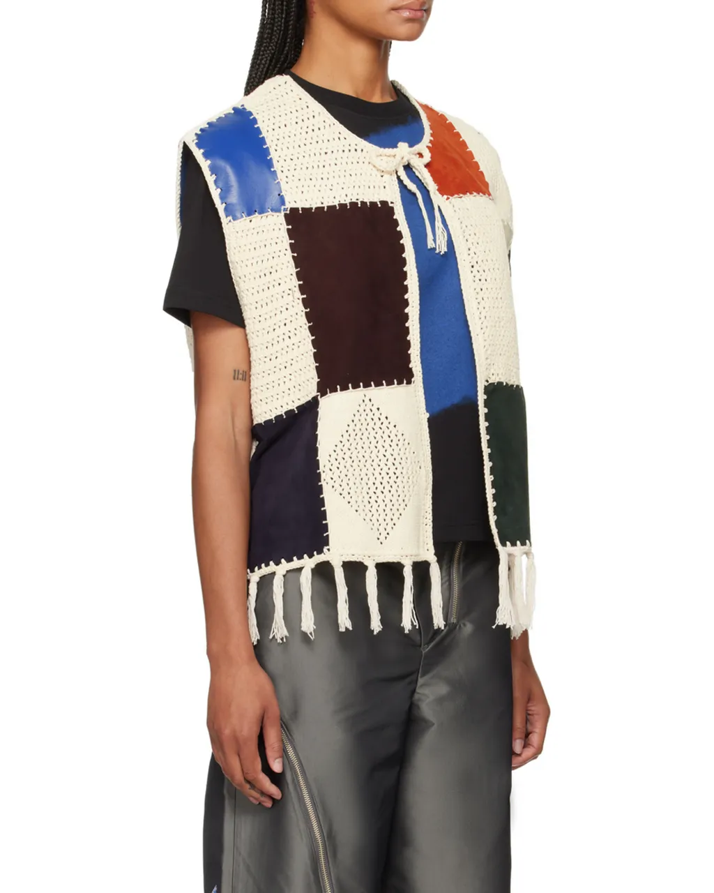 Round-Neck Splicing Vest