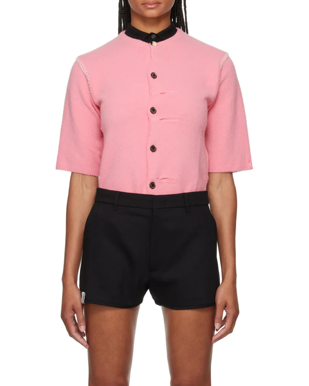 Round-Collar Button-Down Sweater