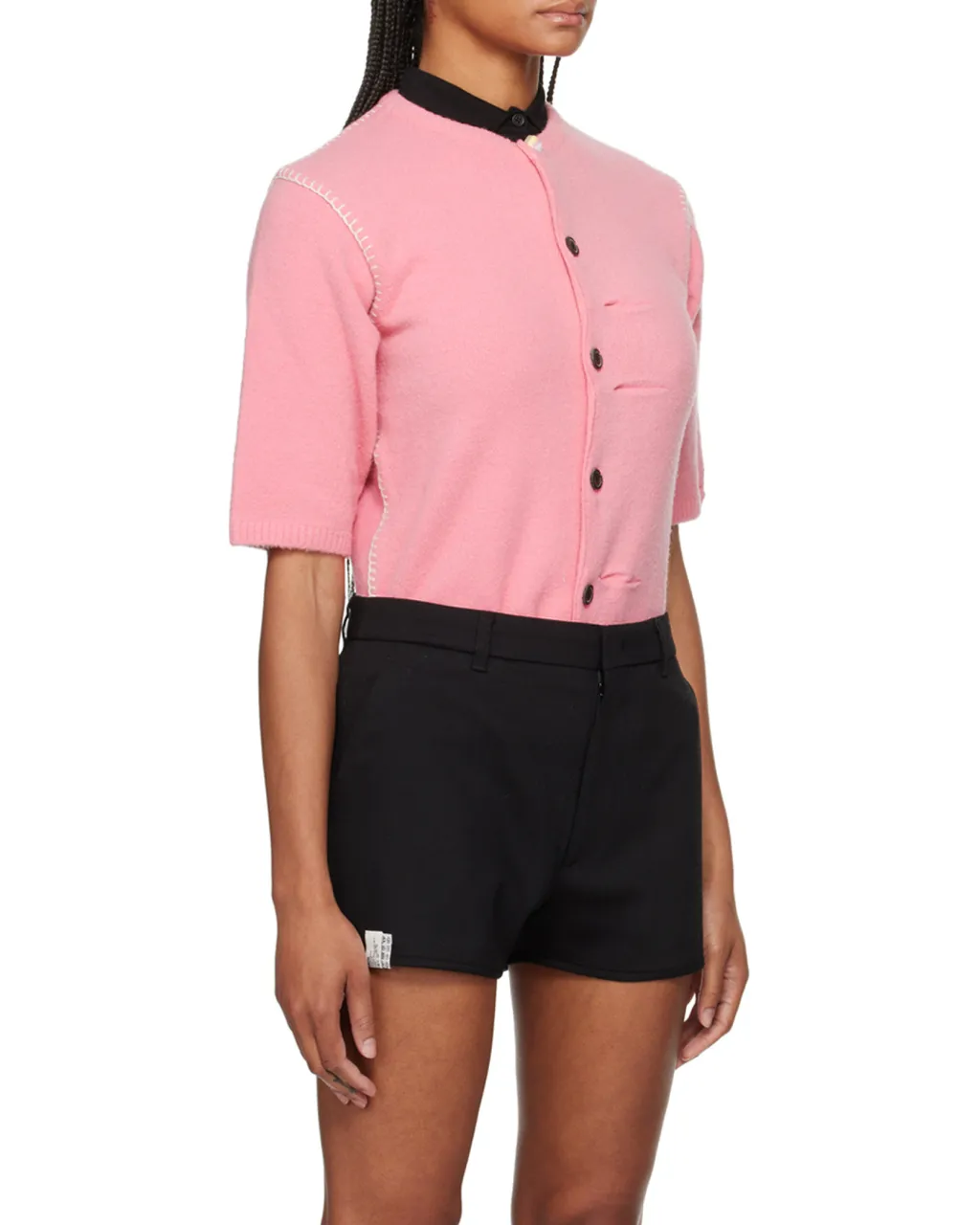 Round-Collar Button-Down Sweater