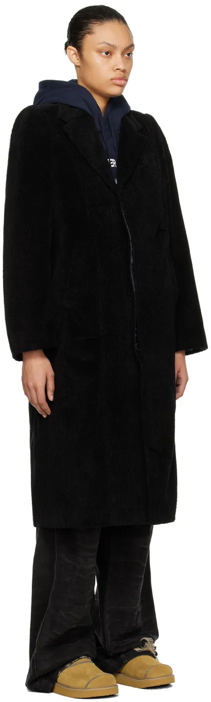 Flat Lapel Collar Button Coat