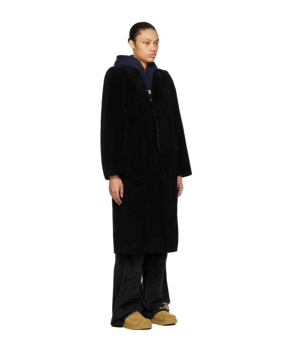 Flat Lapel Collar Button Coat