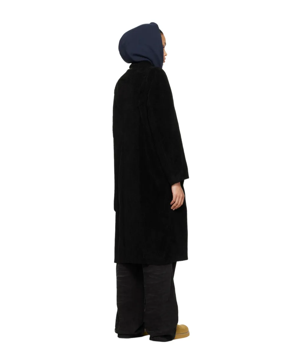 Flat Lapel Collar Button Coat