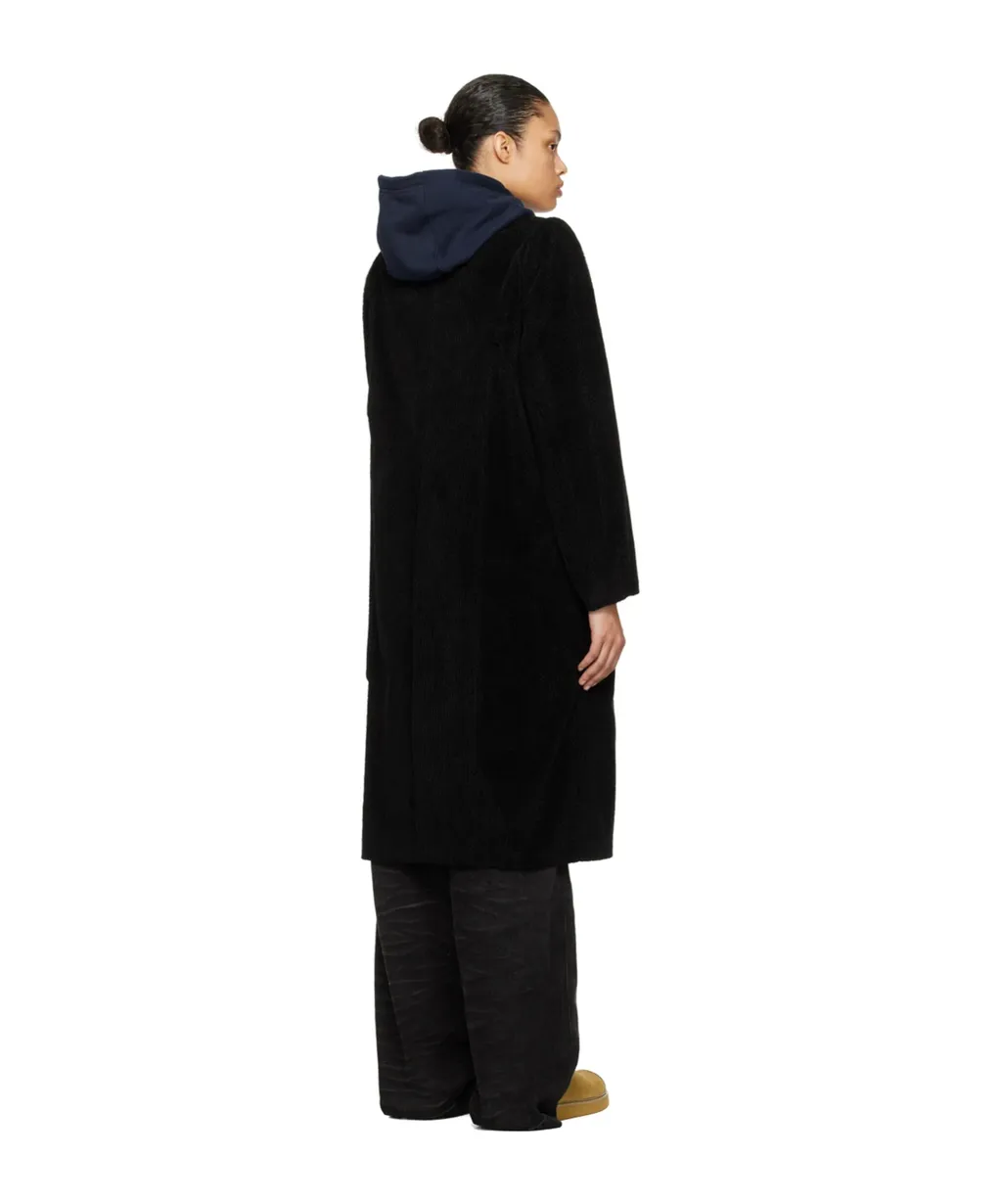 Flat Lapel Collar Button Coat