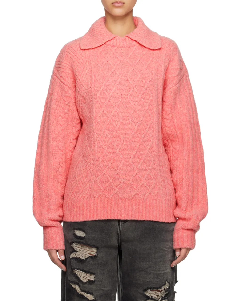 Layered Collar Knitted Sweater