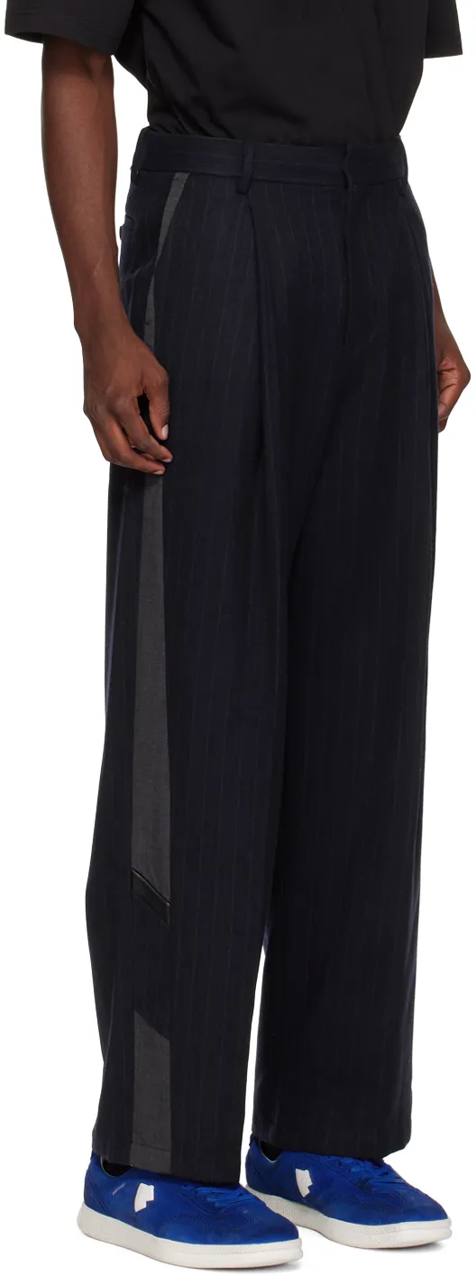 Striped Belt-Loop Casual Pants